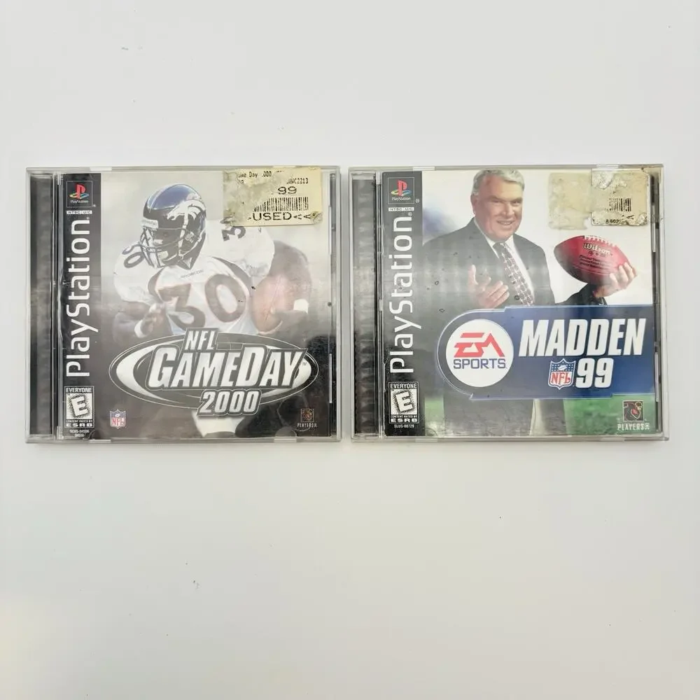 Madden 1999 & NFL GameDay 2000 PlayStation 1 PS1 2 Game Football Bundle Lot VG